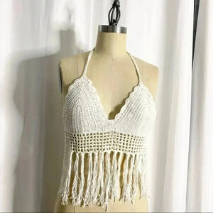 Crochet Fringe Crop Top​​